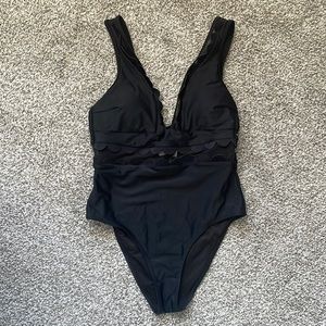 Cupshe Scalloped Mesh One Piece Swimsuit